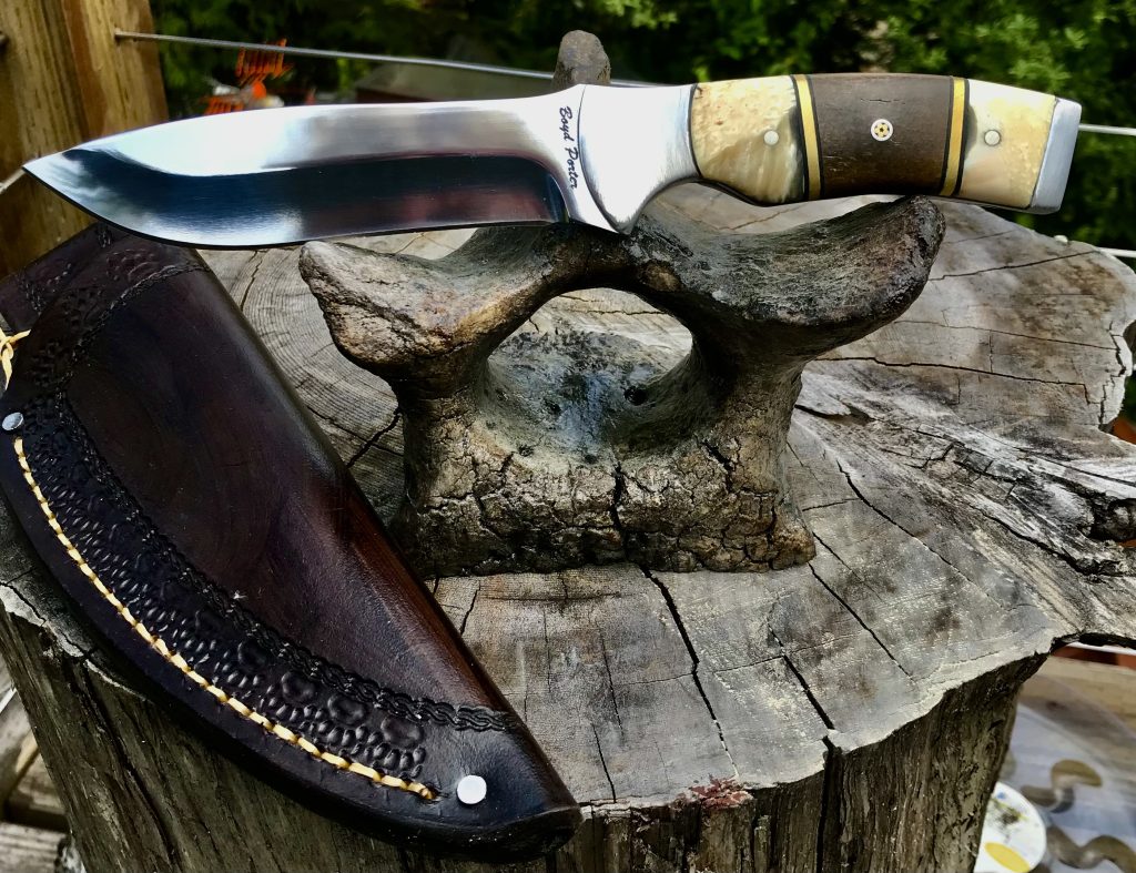 and Fossil-Handled Knives for “Old Rock Day” Stone handle knife photo